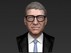bill gates bust ready for full color 3d printing 3D-Druckmodell