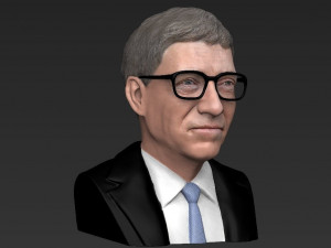 bill gates bust ready for full color 3d printing 3D-Druckmodell