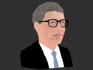 bill gates bust ready for full color 3d printing 3D-Druckmodell