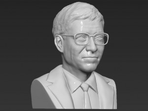 bill gates bust ready for full color 3d printing 3D-Druckmodell