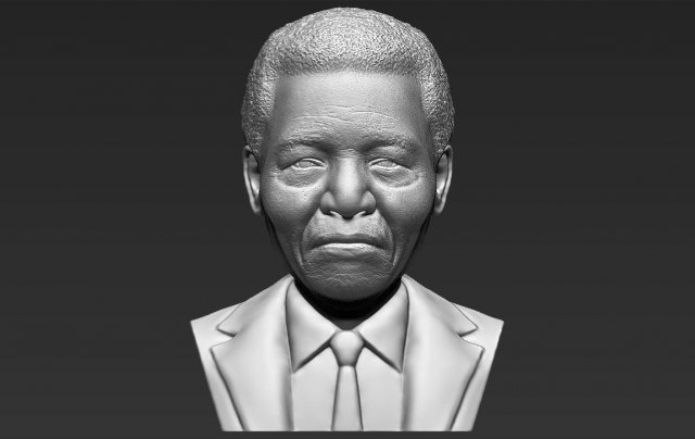 nelson mandela bust 3d printing ready stl obj 3Dプリントモデル .c4d .max .obj .3ds .fbx .stl .blend 