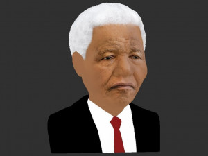 nelson mandela bust ready for full color 3d printing 3D प्रिंट मॉडल