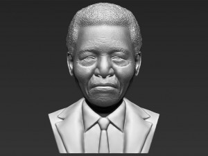 nelson mandela bust ready for full color 3d printing 3D प्रिंट मॉडल