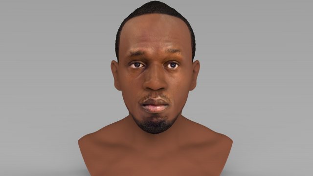 usain bolt bust ready for full color 3d printing 3D Print Model .c4d .max .obj .3ds .fbx .stl .blend 