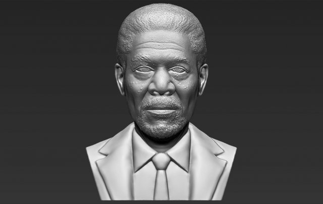 morgan freeman bust 3d printing ready stl obj 3Dプリントモデル .c4d .max .obj .3ds .fbx .stl .blend