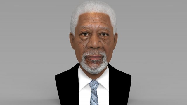 morgan freeman bust ready for full color 3d printing 3D प्रिंट मॉडल .c4d .max .obj .3ds .fbx .stl .blend 