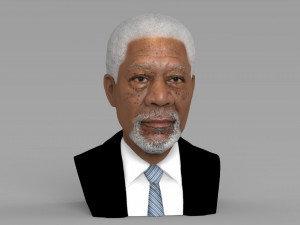 morgan freeman bust ready for full color 3d printing 3D प्रिंट मॉडल