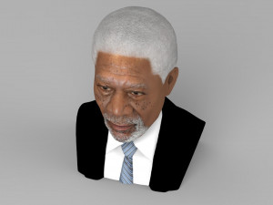 morgan freeman bust ready for full color 3d printing 3D प्रिंट मॉडल