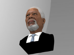 morgan freeman bust ready for full color 3d printing 3D प्रिंट मॉडल