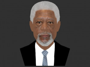 morgan freeman bust ready for full color 3d printing 3D प्रिंट मॉडल