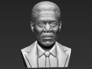 morgan freeman bust ready for full color 3d printing 3D प्रिंट मॉडल