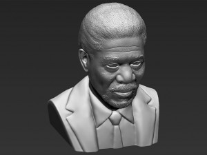 morgan freeman bust ready for full color 3d printing 3D प्रिंट मॉडल