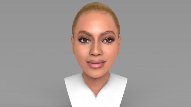 beyonce knowles bust ready for full color 3d printing Modèles 3D en vedette .c4d .max .obj .3ds .fbx .stl .blend 