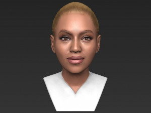 beyonce knowles bust ready for full color 3d printing Modèles 3D en vedette
