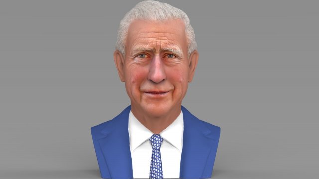 prince charles bust ready for full color 3d printing Modello di stampa 3D .c4d .max .obj .3ds .fbx .stl .blend 