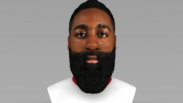 james harden bust ready for full color 3d printing 3D 프린트 모델 .c4d .max .obj .3ds .fbx .stl .blend 