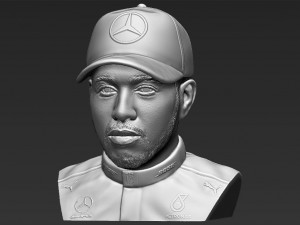 lewis hamilton bust 3d printing ready stl obj Model Cetak 3D