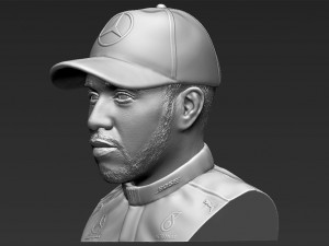lewis hamilton bust 3d printing ready stl obj Model Cetak 3D