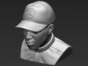 lewis hamilton bust 3d printing ready stl obj Model Cetak 3D