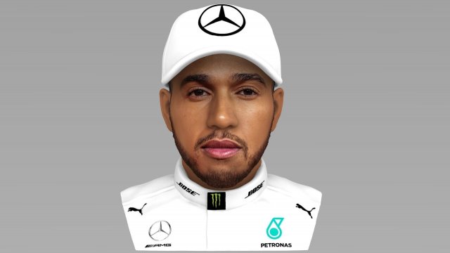 lewis hamilton bust ready for full color 3d printing 3D Принт Модель .c4d .max .obj .3ds .fbx .stl .blend 