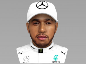 lewis hamilton bust ready for full color 3d printing 3D Print Model