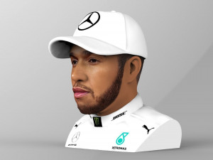 lewis hamilton bust ready for full color 3d printing 3D Принт Модель