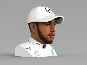 lewis hamilton bust ready for full color 3d printing 3D Принт Модель