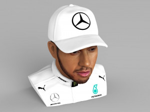 lewis hamilton bust ready for full color 3d printing 3D Принт Модель