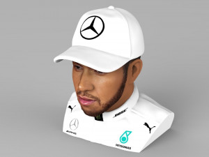 lewis hamilton bust ready for full color 3d printing 3D Принт Модель