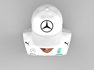 lewis hamilton bust ready for full color 3d printing 3D Принт Модель