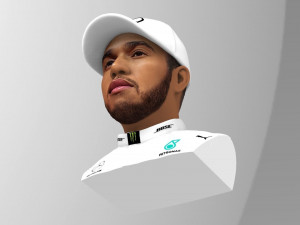 lewis hamilton bust ready for full color 3d printing 3D Принт Модель