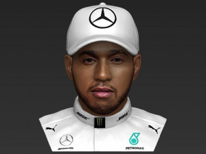 lewis hamilton bust ready for full color 3d printing 3D Принт Модель