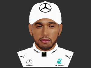 lewis hamilton bust ready for full color 3d printing 3D Принт Модель