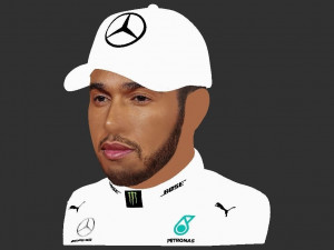 lewis hamilton bust ready for full color 3d printing 3D Принт Модель