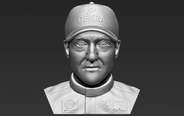 michael schumacher bust 3d printing ready stl obj Modello di stampa 3D .c4d .max .obj .3ds .fbx .stl .blend 
