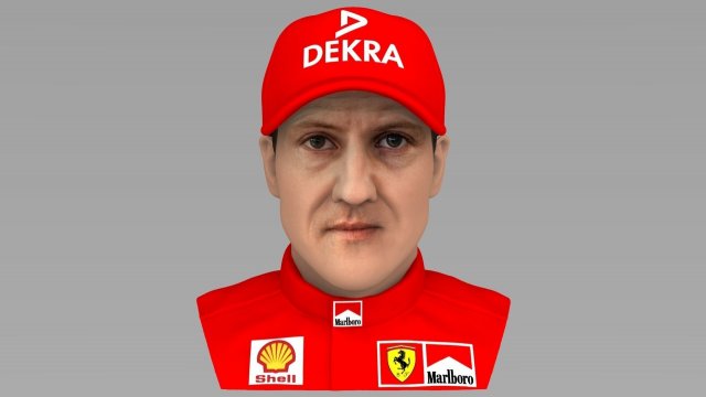 michael schumacher bust ready for full color 3d printing 3D-printmodel .c4d .max .obj .3ds .fbx .stl .blend 