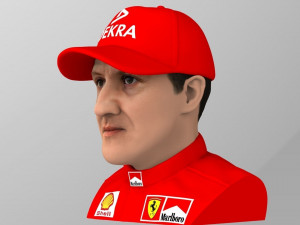 michael schumacher bust ready for full color 3d printing 3D-printmodel