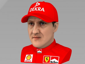 michael schumacher bust ready for full color 3d printing 3D-printmodel