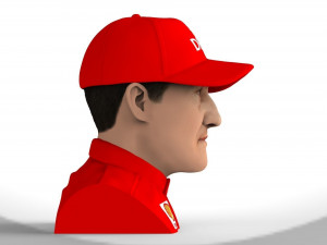 michael schumacher bust ready for full color 3d printing 3D-printmodel