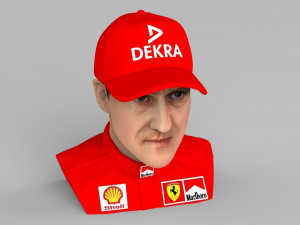 michael schumacher bust ready for full color 3d printing 3D-printmodel