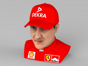 michael schumacher bust ready for full color 3d printing 3D-printmodel