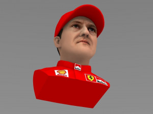 michael schumacher bust ready for full color 3d printing 3D-printmodel