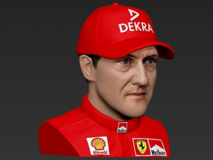 michael schumacher bust ready for full color 3d printing 3D-printmodel