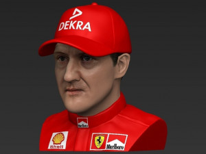michael schumacher bust ready for full color 3d printing 3D-printmodel