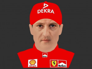 michael schumacher bust ready for full color 3d printing 3D-printmodel