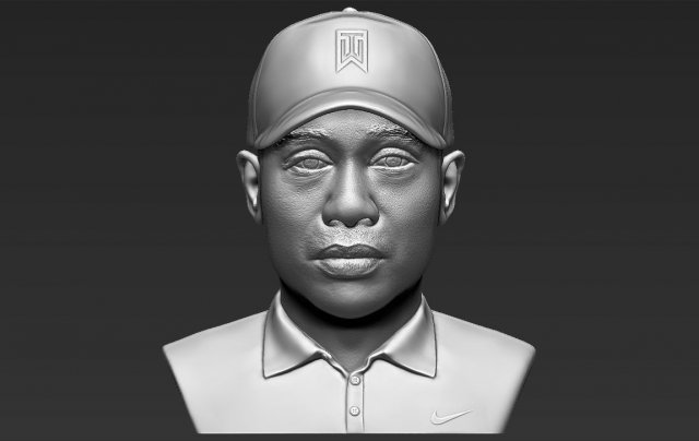 tiger woods bust 3d printing ready stl obj 3D 打印模型 .c4d .max .obj .3ds .fbx .stl .blend 