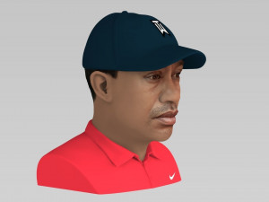 tiger woods bust ready for full color 3d printing 3Dプリントモデル