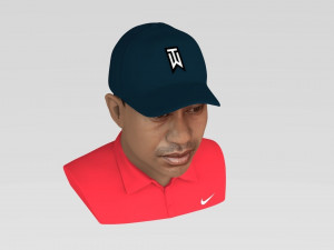 tiger woods bust ready for full color 3d printing 3Dプリントモデル