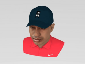 tiger woods bust ready for full color 3d printing 3Dプリントモデル