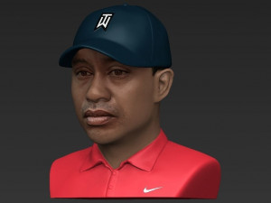 tiger woods bust ready for full color 3d printing 3Dプリントモデル